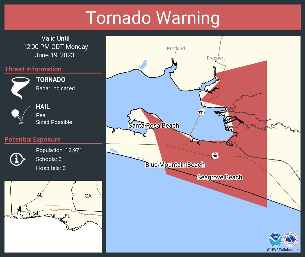 NWS Tornado on Twitter "Tornado Warning continues for Santa Rosa Beach