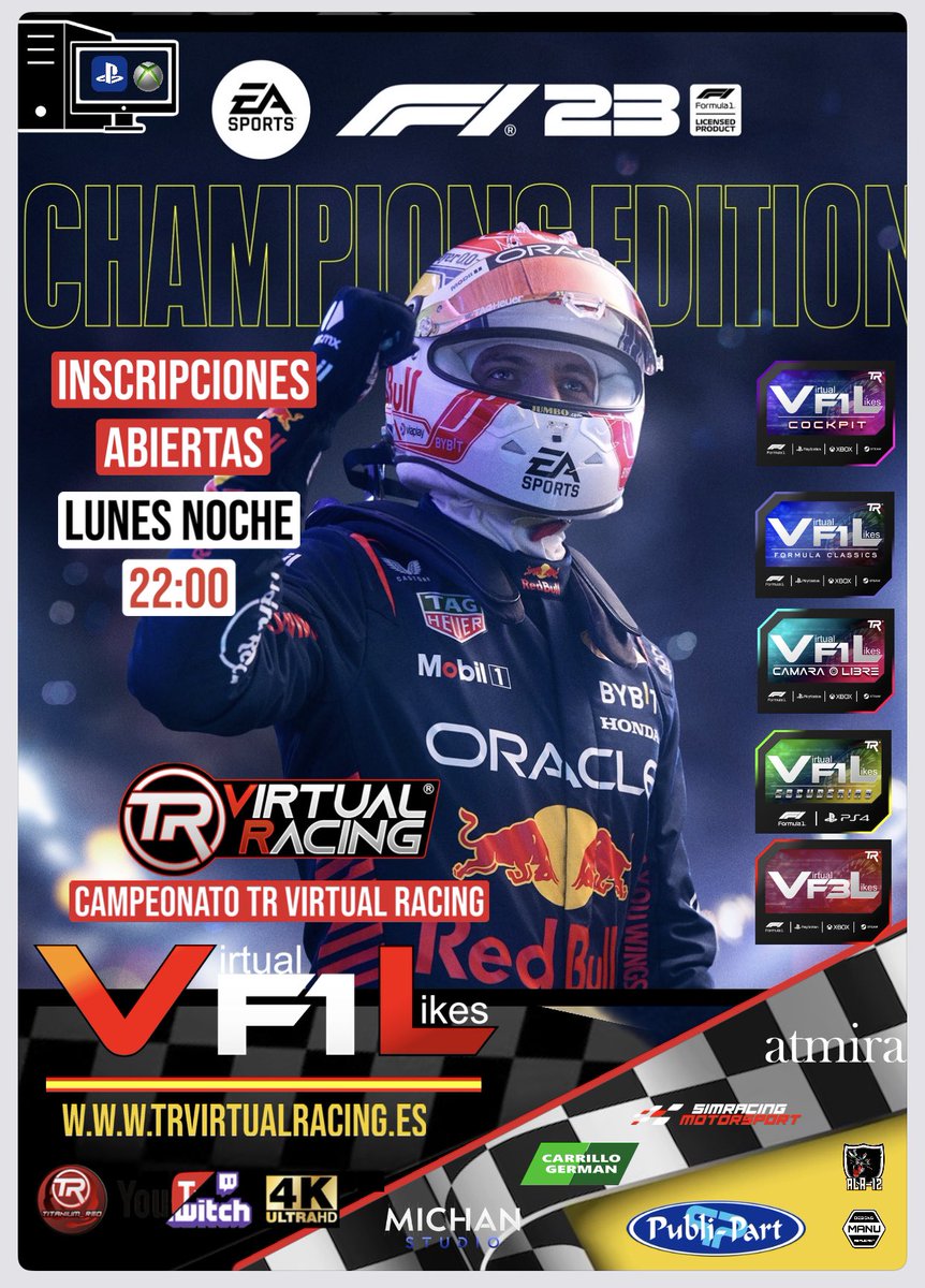Final y comienzo… vamos a vivir la última de las carreras en el campeonato internacional de F1 22 y ya abrimos inscripciones a las ligas de <a href="/TRVirtualRacing/">Titanium Red Virtual Racing</a>  esta noche a tope