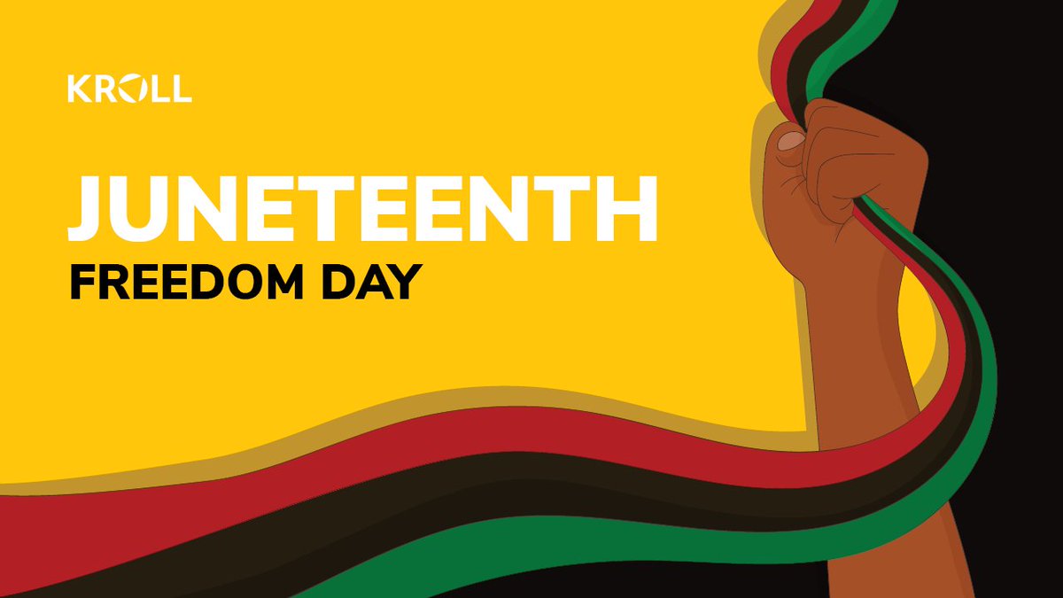 KrollWire's tweet photo. Join us in honoring and celebrating #Juneteenth, a day in which we recognize the strength, resilience and sacrifices of African Americans who have fought for freedom and equal rights throughout our nation's past.

#DiversityAndInclusion #OneTeamOneKroll https://t.co/odchtG9SIo
