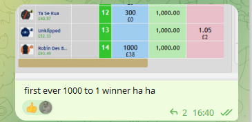 dannygibney's tweet photo. @RaceStatsApp FORM vs DATA - Mismatch proven by my first 1000 BSP winner in a race I targeted because of the data https://t.co/I2SpBeXkXF