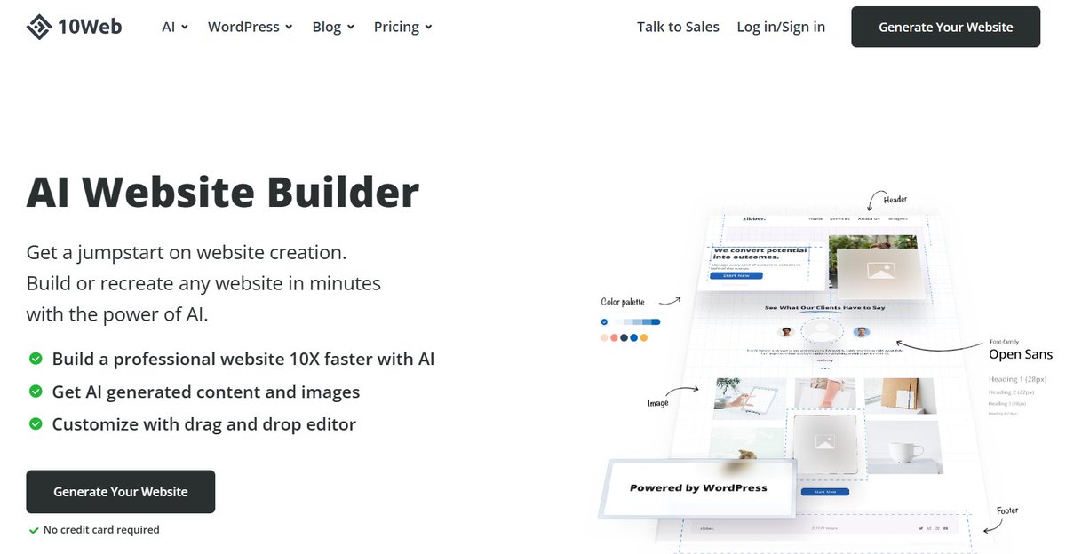10Web.io - An AI website builder that can build or recreate any website in minutes with the power of AI. It also offers AI-generated content and images, and a drag-and-drop editor.

#SEO #websites #websitedevelopment #wix