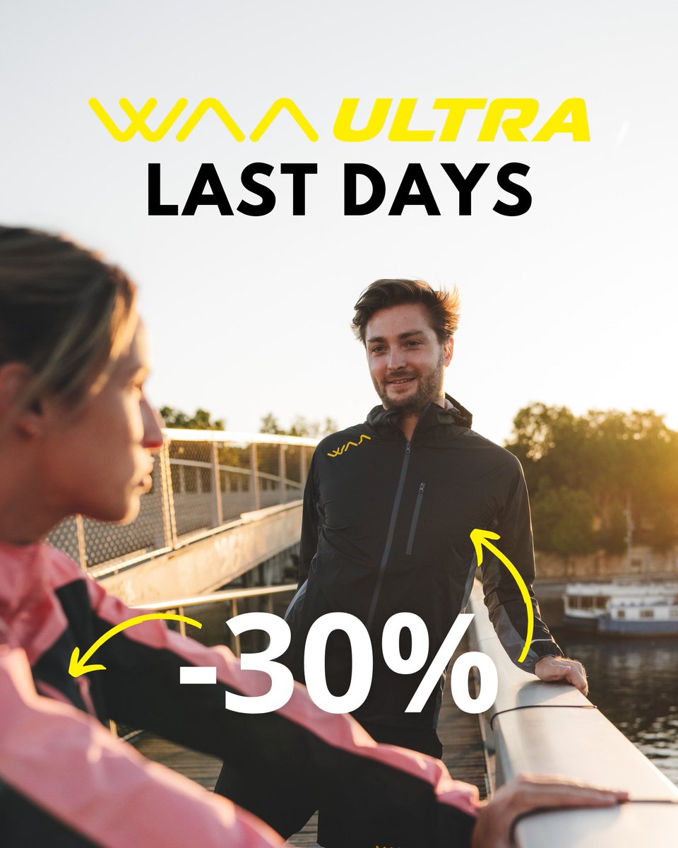 📣 2 DAYS LEFT to take advantage of 30% off on the Ultra Rain Jacket

The must-have jacket for all your trail running adventures 🏃🏃‍♀️

👉 waa-ultra.com/en/

#WAA #RUN