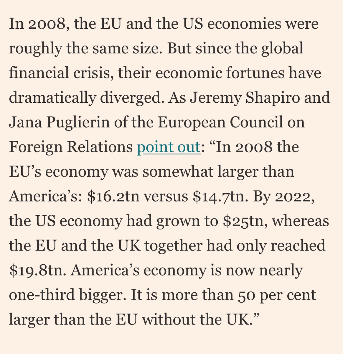 A fact that doesn’t- and shouldn’t - grow any less astonishing to me whenever I read it, in <a href="/gideonrachman/">Gideon Rachman</a>’s column this week:  ft.com/content/80ace0…
