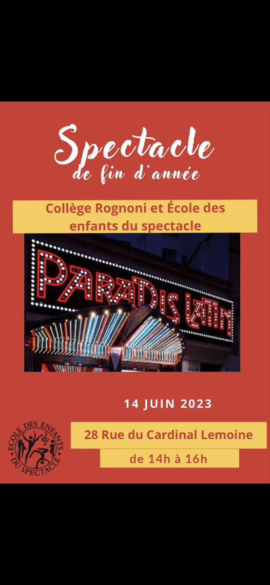 2023 grand cru classé.

Encore une belle Année au collège Rognoni (Paris V) Pleine d’émotions. De ferveur. De beaux moments. De Passion…

La vie comme on l’aime. Et son final au Paradis Latin. Les vidéos sont sur l’Instagram.

À l’année prochaine pour les 100 ans de ROGNONI.