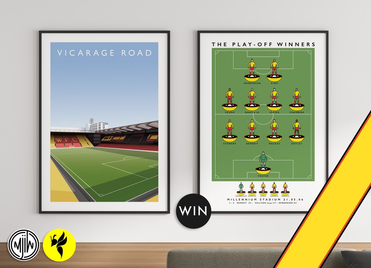 GIVEAWAY!

To celebrate the new season we’ve teamed up with <a href="/matthewjiwood/">matthew j i wood design</a> to give you the chance to win two A4 #WatfordFC prints.

🔘 Follow <a href="/matthewjiwood/">matthew j i wood design</a> 
🔘 Follow <a href="/thewatfordway/">TheWatfordWay</a> 
🔄 RT this tweet

Winner to be announced on Monday 26th of June.

Good luck!