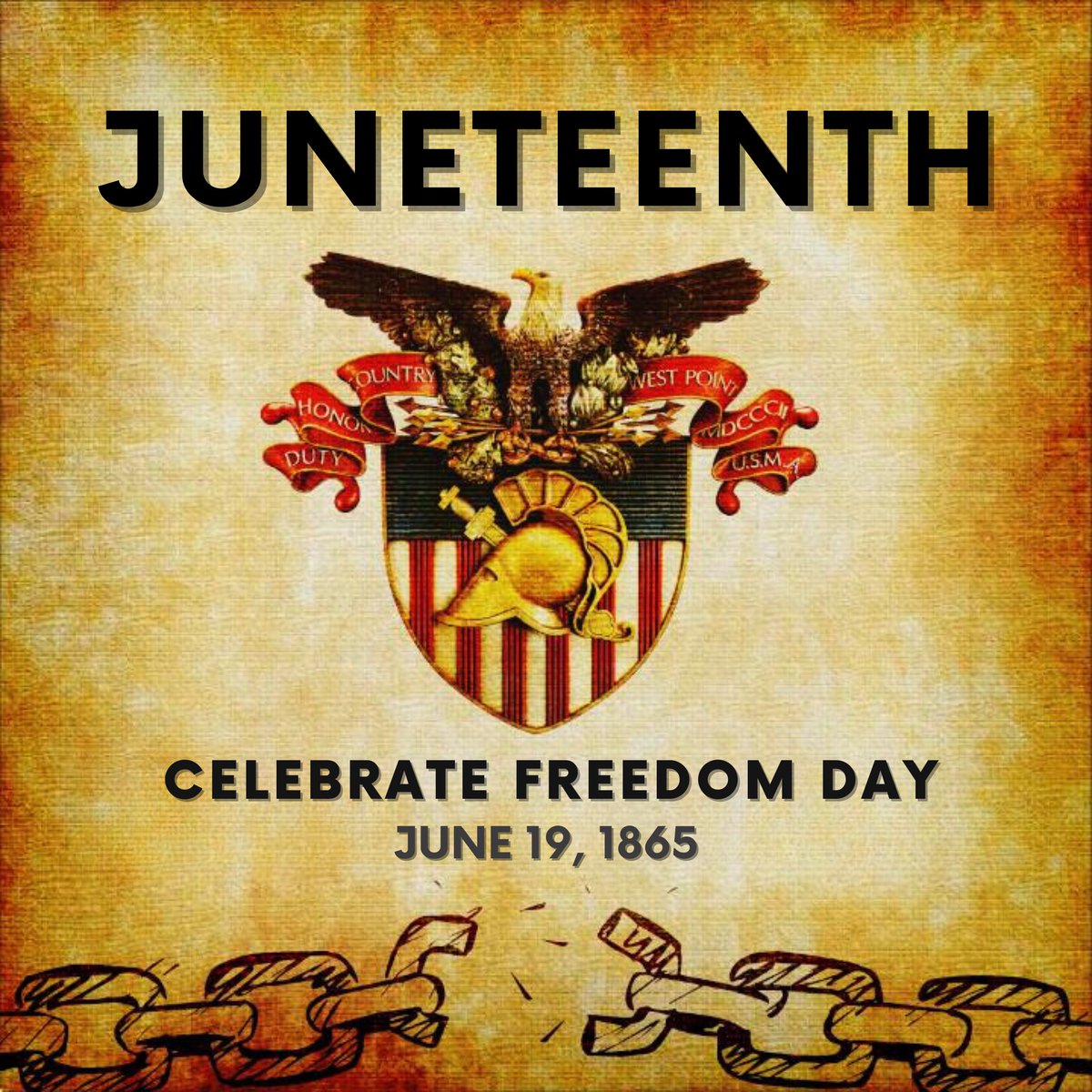 Juneteenth - A Day of Recognition, Restoration, and Celebration of Freedom! 🇺🇸

#Juneteenth | #MakingADifference | #ArmyHistory #DutyHonorCountry | #Possibilities 

@USArmy | @ArmyHistory | @GoArmy | @SecArmy