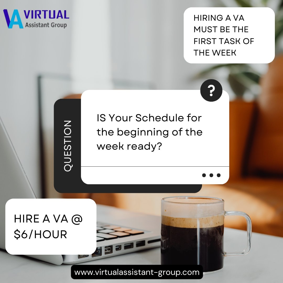 group_assistant's tweet photo. Maximize Efficiency, Minimize Costs: Unlock Your Business Potential with Outsourcing!
Book a VA at $6/hr : https://t.co/1IOaENaekd
e-mail : nitin@virtualassistant-group
 Website : https://t.co/9YyJ0bN6T2
#virtual #assistant #virtualassistantgroup #virtualassistant #remoteteam https://t.co/TaNmEUVeD5