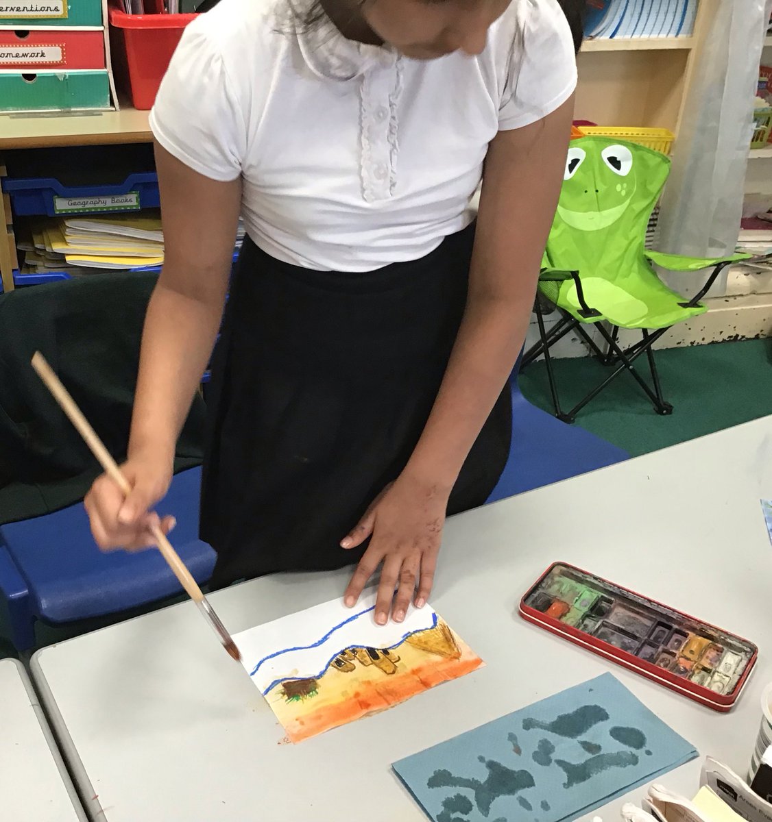 We mad a wonderful start to our 2 page spread on Egypt this afternoon as we painted our River Niles complete with settlements, pyramids and crops. <a href="/EPSElton/">Elton Primary School</a>