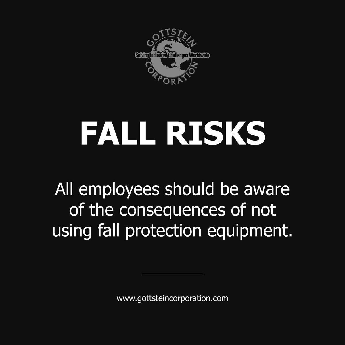 Fall risks
We can help you ⭐
Contact us: +1 570-454-7162
e-mail: info@gottsteincorporation.com
gottsteincorporation.com/how-to-protect…
#industrypennsylvania #gottsteincorporation 
#industrialengineering