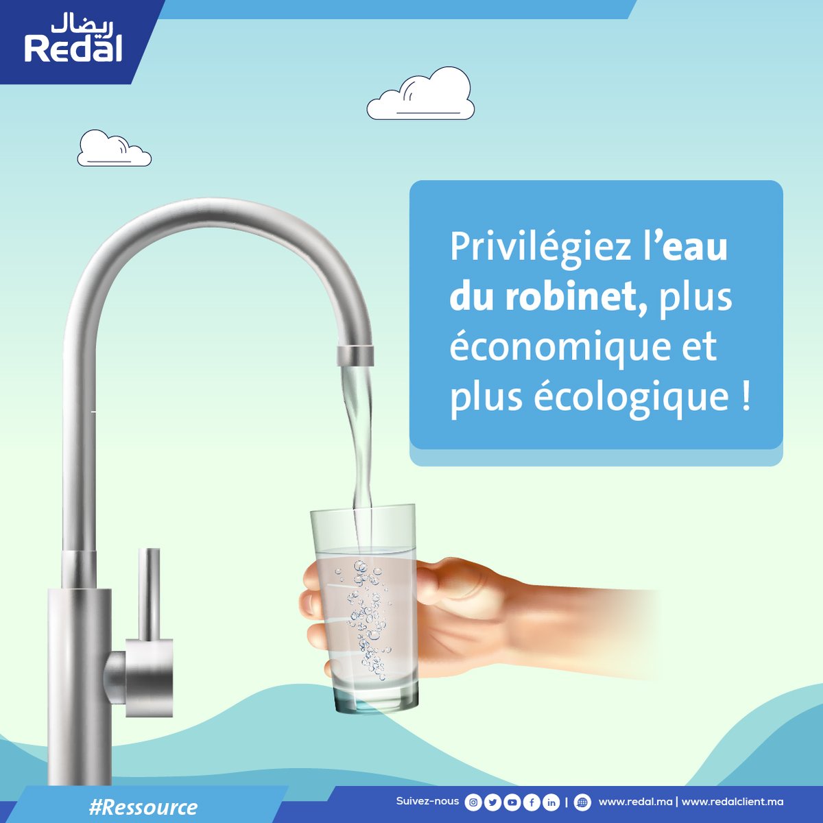 RedalOfficiel's tweet image. Face aux épisodes de🥵auxquels nous sommes confrontés, pensez à bien vous hydrater en buvant régulièrement l&apos;💧du robinet!
👉Considérée comme étant le produit le➕contrôlé, Redal veille à sa qualité à travers➕types d&apos;analyses
Adoptez les👍 gestes pour #préserver cette ressource!