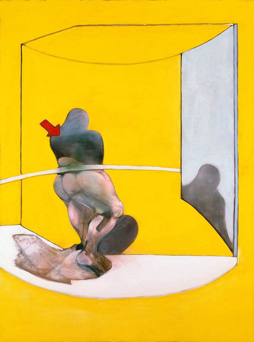 'Study from the Human Body', 1986
Oil, pastel, aerosol paint and dry transfer lettering on canvas
78 x 58 in. (198 x 147.5 cm)

#francisbacon #fineart #arthistory #art