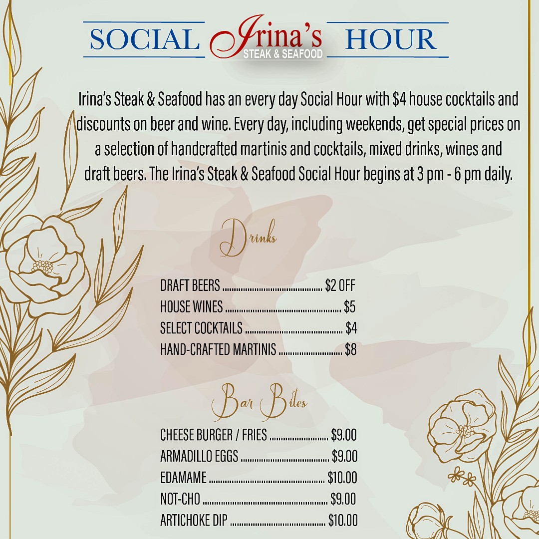 The best place to celebrate National Martini Day? Irina's Social Hour, of course! 🍸