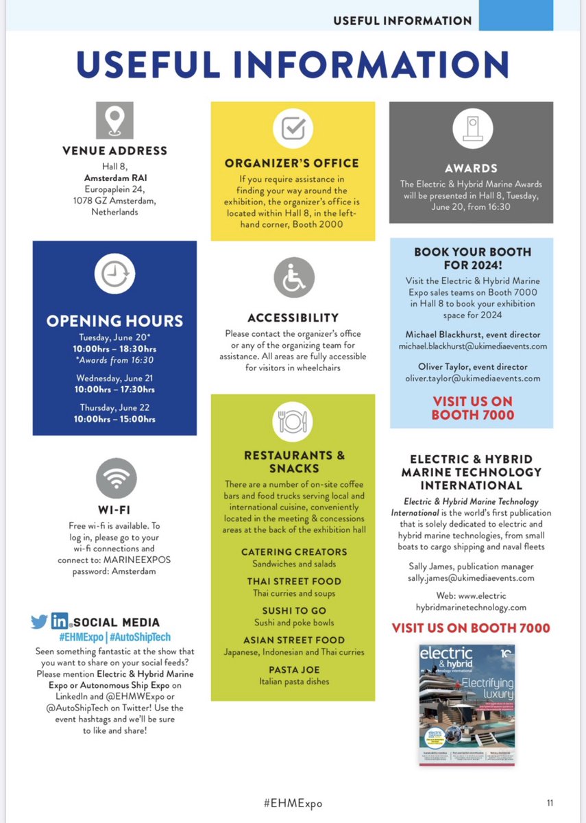 Electric & Hybrid Marine Expo Europe (@ehmwexpo) on Twitter photo It’s ALMOST Showtime | Are you attending #EHMExpo & <a href="/AutoShipTech/">Autonomous Ship Expo</a> this week? Here’s what you need to know – view the graphic!
There’s still time to register to attend this industry-leading event! Get your FREE expo pass: electricandhybridmarineworldexpo.com/en/register.php It’s ALMOST Showtime | Are you attending #EHMExpo & <a href="/AutoShipTech/">Autonomous Ship Expo</a> this week? Here’s what you need to know – view the graphic!
There’s still time to register to attend this industry-leading event! Get your FREE expo pass: electricandhybridmarineworldexpo.com/en/register.php