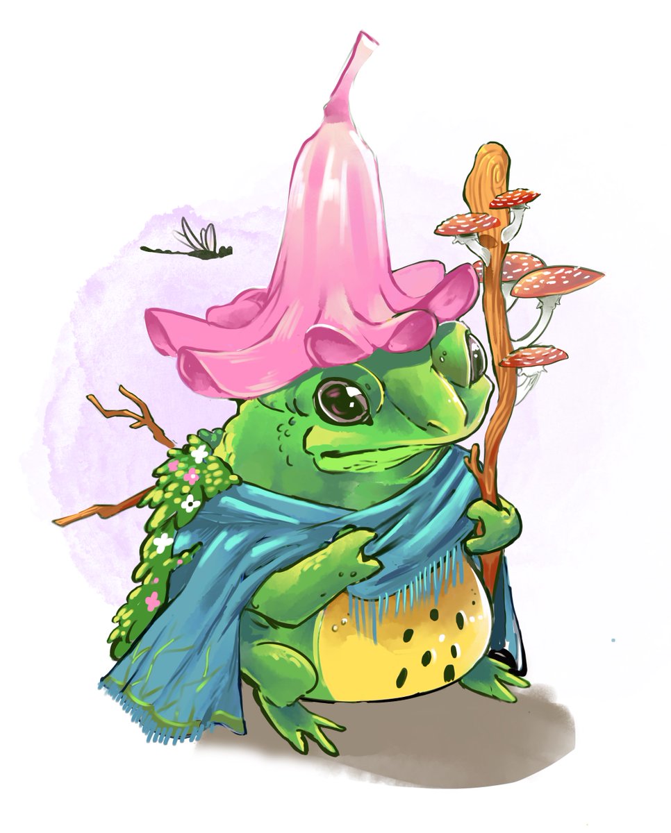 I was commissioned to draw a Druid Toad and I love his hat