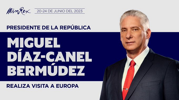 MINCEX_CUBA's tweet photo. Presidente de #Cuba 📷, Miguel Díaz-Canel Bermúdez, realiza una gira por Europa, del 20 al 24 de junio. Visitará Italia 📷 y realizará una visita privada al Estado de la Ciudad del Vaticano. También desarrollará un programa oficial en la República de #Serbia. https://t.co/rilEWPQYYn