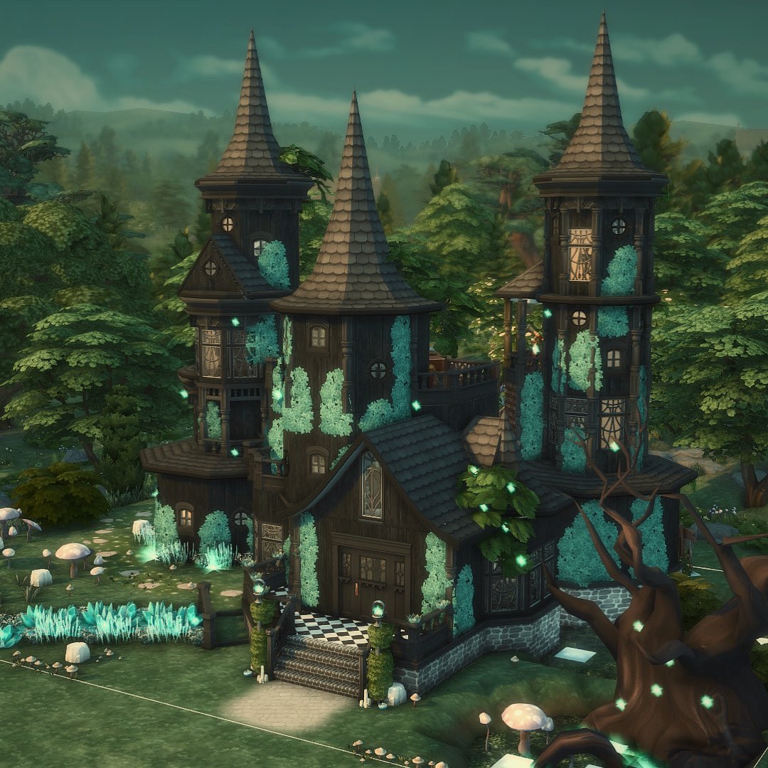 CrackedKyber_'s tweet photo. The front of the witchy mullet house for #siranshell8 🌻 YT video is now up! https://t.co/6mmELi2ckr thank you to all who have subscribed or watched any of my videos 🥺 #TheSims4 #showusyourbuilds https://t.co/bHUnbOEcWd