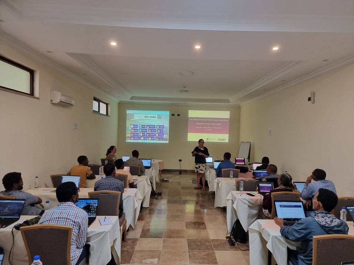 alison_m_kelly's tweet photo. And so it begins… Day 1 of our course Linear mixed models for plant breeding kicked off today for @InstituteEiar supported by @GatesAfrica through the MERCI project. We are looking forward to 6 days of learning with a great group of participants.  @CForknall @SorgGuy @EmmaOmics https://t.co/jxihXArCYt