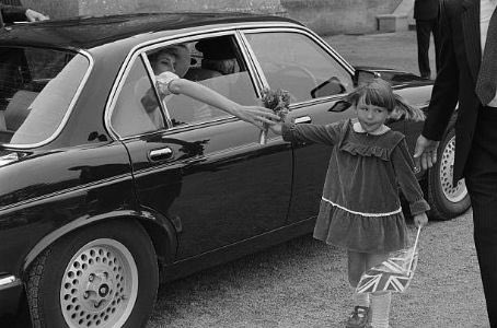 Princess Diana visits the Westonbirt School on June 19, 1985 in Tetbury, Gloucestershire