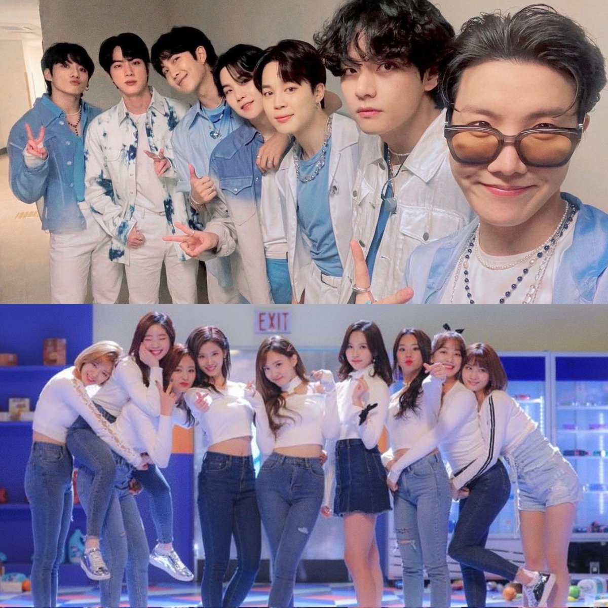 sserawie's tweet photo. — bts &amp; twice interactions and moments 

🧵; a long lovely thread https://t.co/gLp1B09qCl