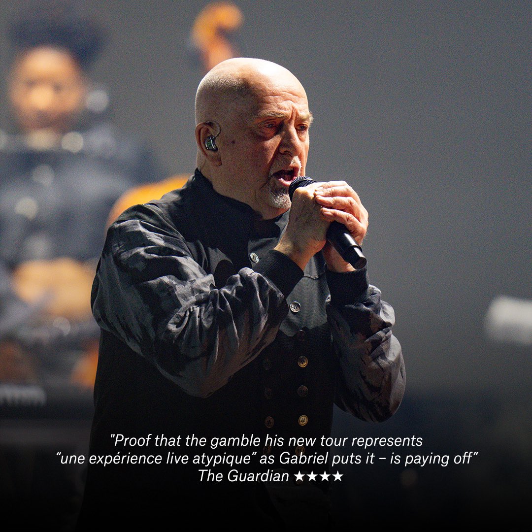 itspetergabriel's tweet photo. Lovely to see such positive reviews from Peter's i/o: the tour so far.

"Musically enthralling and visually spectacular… some of the most powerful music of his long career, ready to push an audience as far as it will go and ultimately reward them with something they won’t forget in a hurry"" - The Daily Telegraph ★★★★

Next stop London!