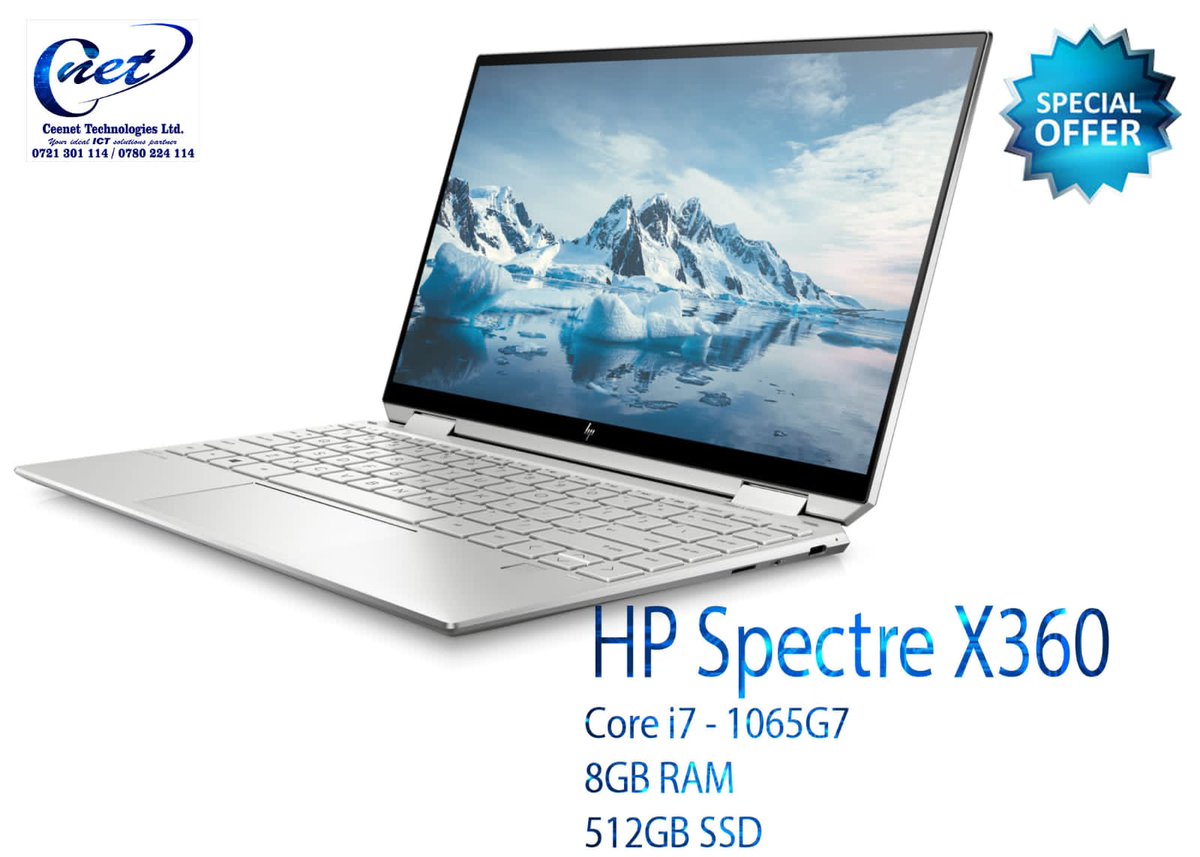 You can get this new HP Spectre x360 at Ksh 200k only. 

Core i7 1065G7
8GB RAM 
512GB SSD 

Call:0721301114

Location: ambwere fraha Centre 2nd floor kakamega