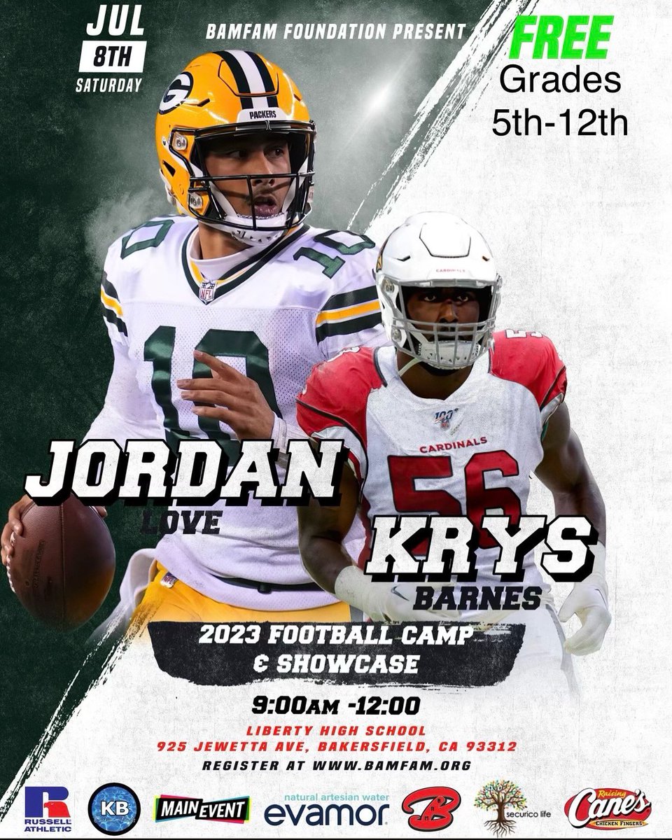 Only a couple weeks away from our first Youth Football Camp!! Come Join us on July 8th for an Opportunity to Grow and Learn more about the Game of Football. Limited Registration spots so sign up ASAP🚨 Link in Bio. See y’all soon
