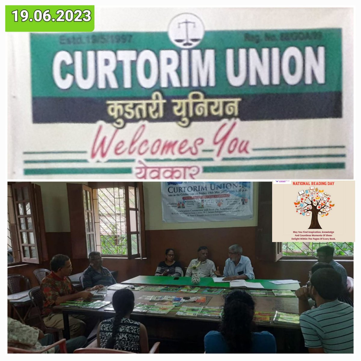 Goa403709India's tweet photo. #VocalForLocal: Promoting conversations on development of our #VillageLibrary & fostering a #readingculture through panel discussions & community engagement.
Celebrated d 28th edition of d #NationalReadingDay today. Tributes 2d Father of #India's Library Movement - #PNPanicker. https://t.co/vhQh9cHoIK