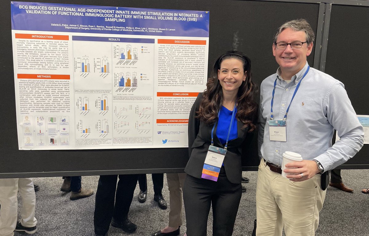 ⁦<a href="/UFSurgResidents/">UF Surgery Residents</a>⁩ ⁦<a href="/UFSurgery/">UF Surgery</a>⁩ Dr. Valerie Polcz and mentor Dr. Shawn Larson presenting amazing neonatal sepsis research ⁦<a href="/ShockSociety/">The Shock Society</a>⁩