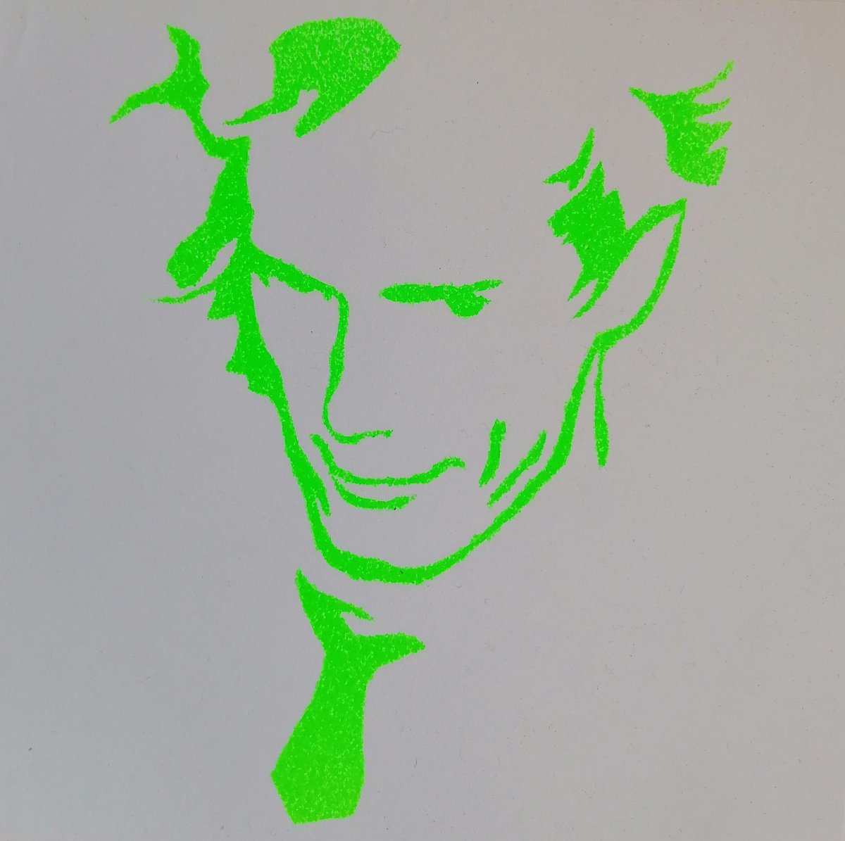 Another Johnny Rotten graffiti art stencil I made, this time with fluorescent lime green spray paint. I quite like the result. #graffiti #graffitiart #graffitiartwork #graffitiartist #stencil #stencilart #spraypaint #spraypaintart #spraypainting #punk #punkrock #marvel #comic