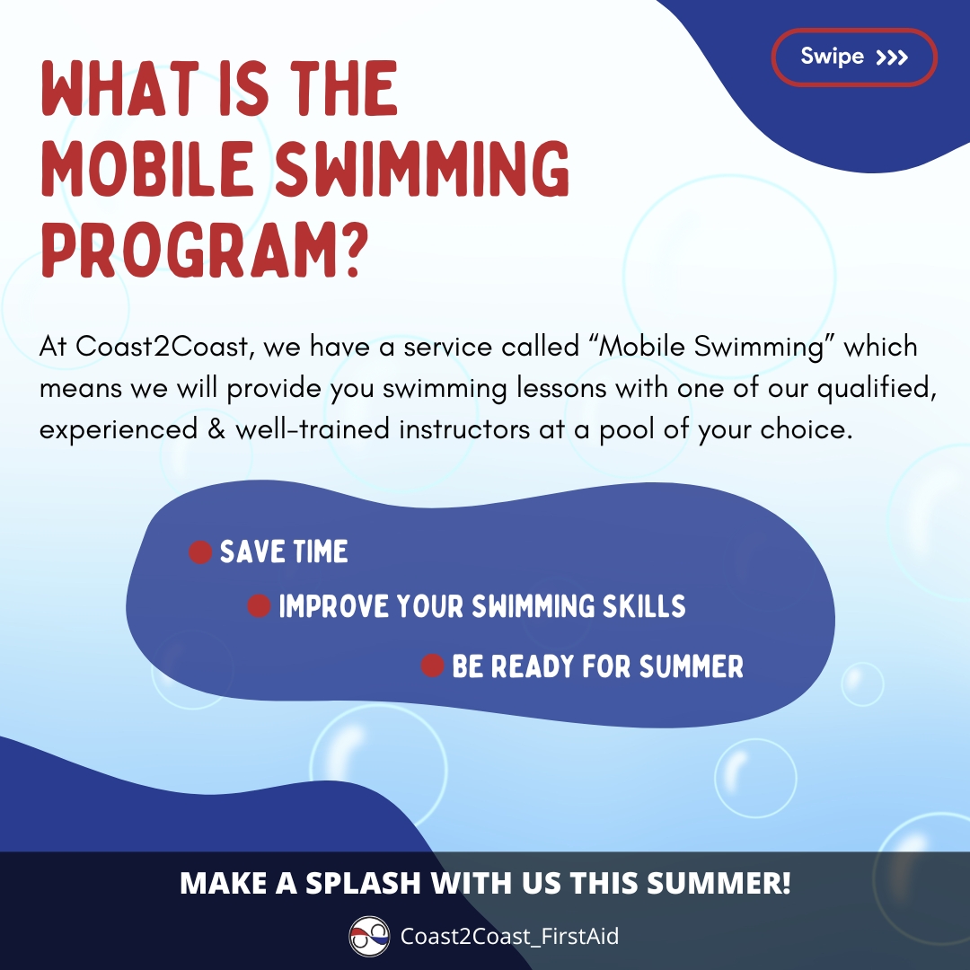 Coast2Coast_Inc's tweet image. Make a splash this #summer! Coast2Coast&apos;s Mobile Swimming program brings lessons to you! Our experienced instructors come to your pool, whether it&apos;s your apartment, backyard, or a friend&apos;s place. Register now for #PersonalizedLessons!
c2cfirstaidaquatics.com/swimming-regis…