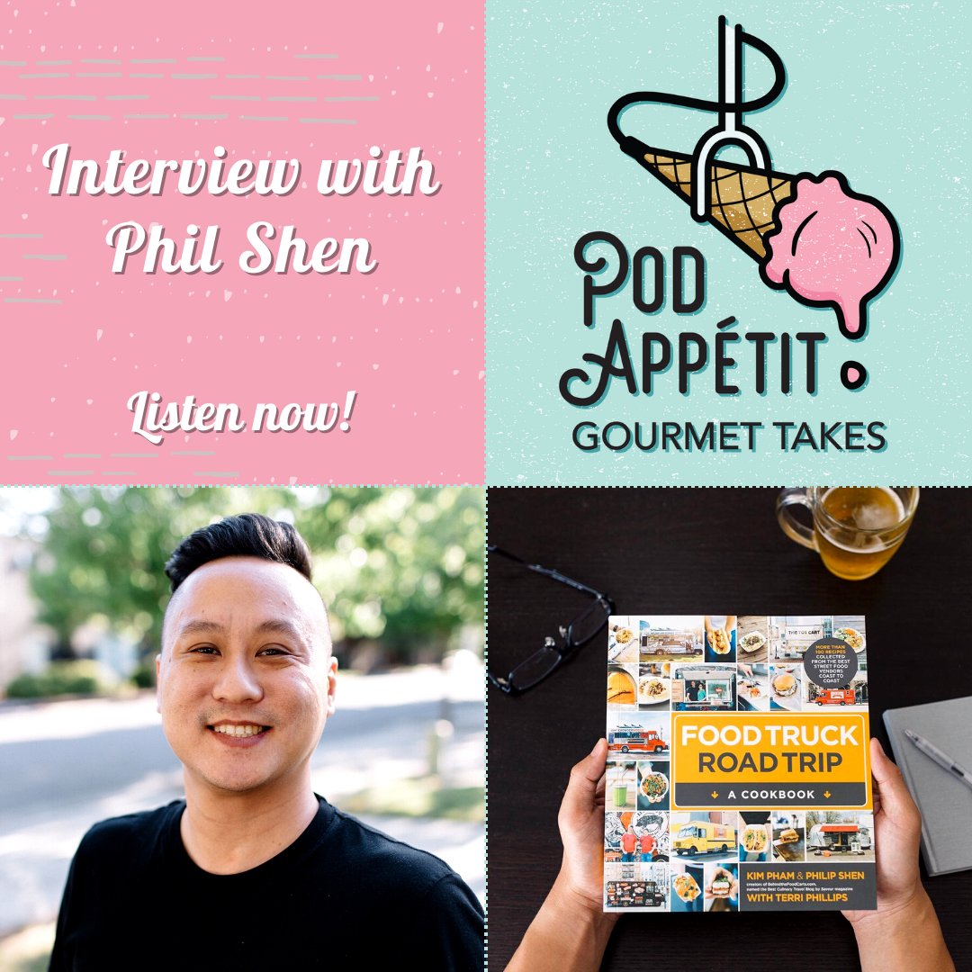 Pod Appétit: Gourmet Takes (@pod_appetit) on Twitter photo New episode! We chatted with Phil Shen, co-creator of <a href="/behindfoodcarts/">Behind the FoodCarts</a>, named the Best Culinary Travel Blog by Saveur magazine, and co-author of Food Truck Road Trip: A Cookbook. Check it out:
directory.libsyn.com/episode/index/… New episode! We chatted with Phil Shen, co-creator of <a href="/behindfoodcarts/">Behind the FoodCarts</a>, named the Best Culinary Travel Blog by Saveur magazine, and co-author of Food Truck Road Trip: A Cookbook. Check it out:
directory.libsyn.com/episode/index/…
