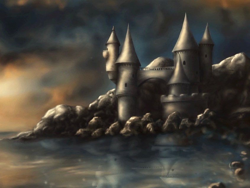 syddthecat's tweet photo. Another #Procreate landscape! Everything is better with a castle. https://t.co/qDlaGKptrp
