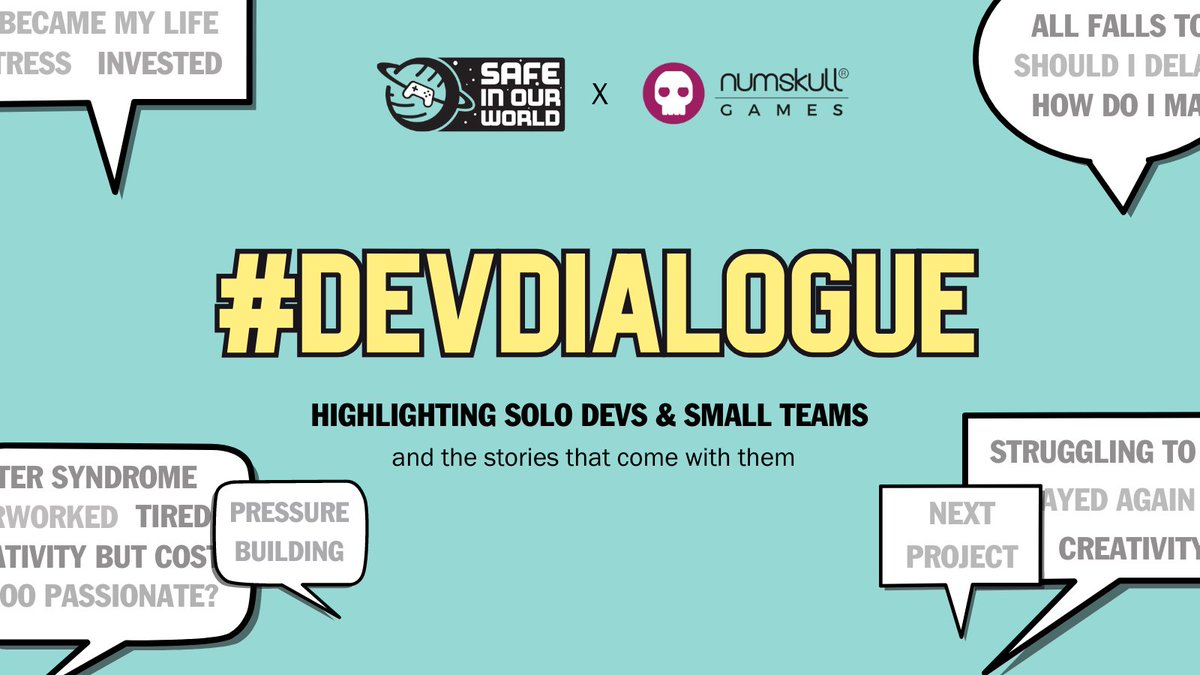 NumskullGames's tweet photo. 🎉Game Developers! 🚀
This week we're teaming up with @safeinourworld to host #DevDialogue 🌍
Join us as we encourage all dev teams to open up about their mental health during game development
Share your stories, challenges and learnings with us below or use #DevDialogue 💪🏻 https://t.co/hIPw7uV9Gk