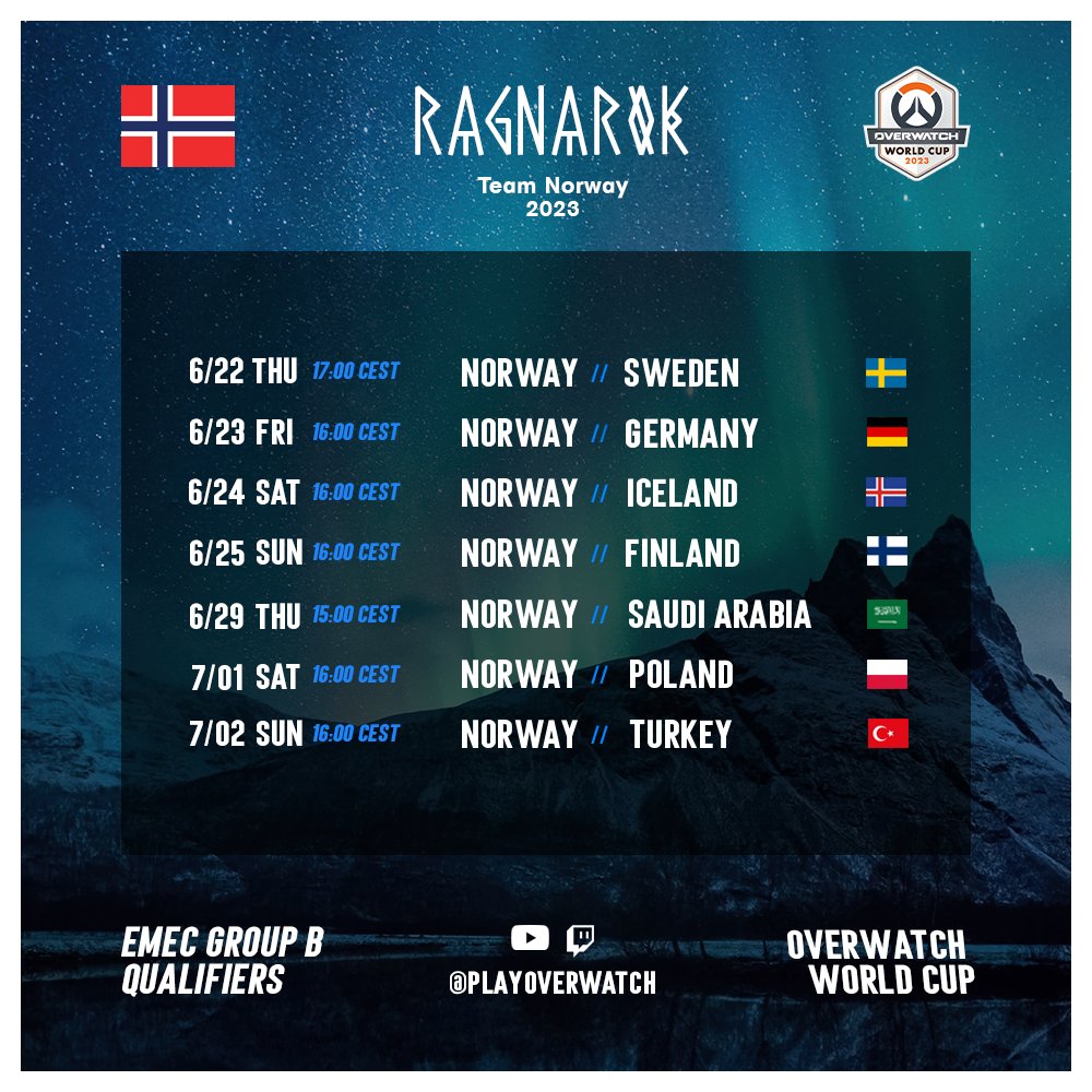 🔥3 DAYS UNTIL WORLD CUP 🔥GET READY 🔥

Watch our games here: 
📺youtube.com/@playoverwatch
💻twitch.tv/playoverwatch

#owwc2023 #teamnorway