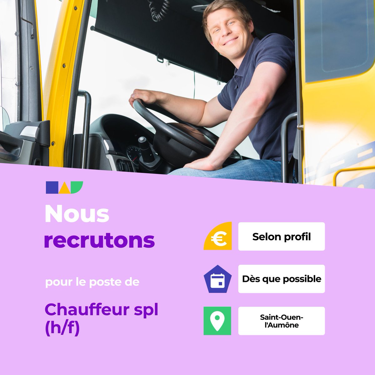 🛎️ Nouvelle offre d'emploi : Chauffeur spl (h/f)
🌎 Saint-Ouen-l'Aumône (95310)
📅 Démarrage dans les 7 prochains jours
👉 Plus d'infos : jobs.iziwork.com/fr/offre-emplo…
#recrutement #intérim #emploi #OffreEmploi #job #iziwork