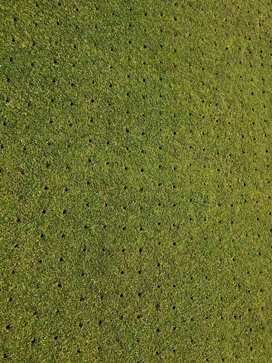 w83mulrooney's tweet photo. Dyno-cored the greens, top dressed and brushed in today @CandBGolfClub b4 the rain comes tomorrow to help wash it in. #Greenkeeper #golfcourse #reducingthatch https://t.co/fZj3p9OaEx