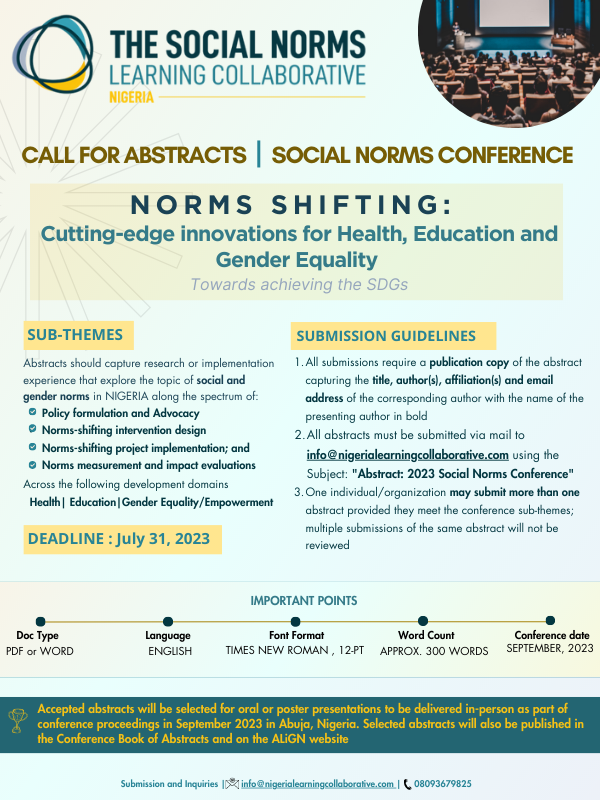 LC_SocialNorms's tweet photo. ๐ฃ Calling all innovators, researchers, and change-makers! Be the driving force behind reshaping societal norms in health, education, and gender equality. Check out the design for more information! #CallForAbstracts #SDGs #SNLC https://t.co/APpOUbhGqE