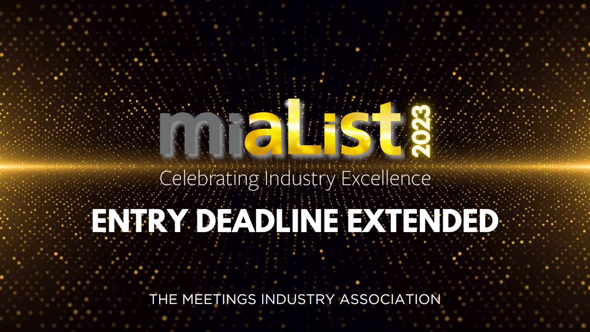 MIAuk's tweet image. We have some fantastic news to share with you all! The deadline for the highly anticipated miaList Awards 2023 at has been extended! 🎉

New Deadline: July 7th, 2023

CLICK BELOW TO ENTER/NOMINATE:
lnkd.in/ehdWAxPh

#miaList2023 #miaUK #EventsProfs #MeetingsProfs