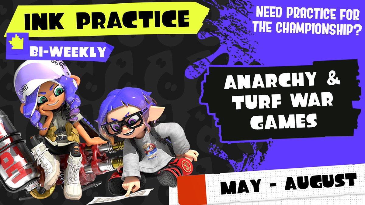 SplatUK_'s tweet photo. Ink Practice is on at 7pm BST today! 🦑🐙
🔫 Bi-Weekly Turf War &amp; Anarchy Battles!

📝Form a team &amp; play:
https://t.co/SYgMRidxKy

#Splatoon #InkPractice https://t.co/CmbO4DaAKU