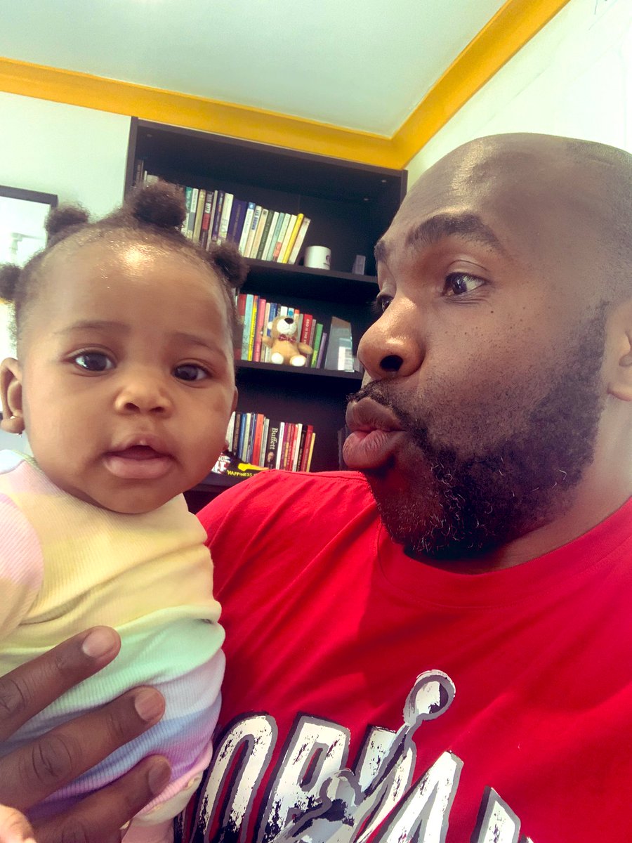 Baby Yadah came to chill with daddy in the office today … 😁😁😁 #GirlDad