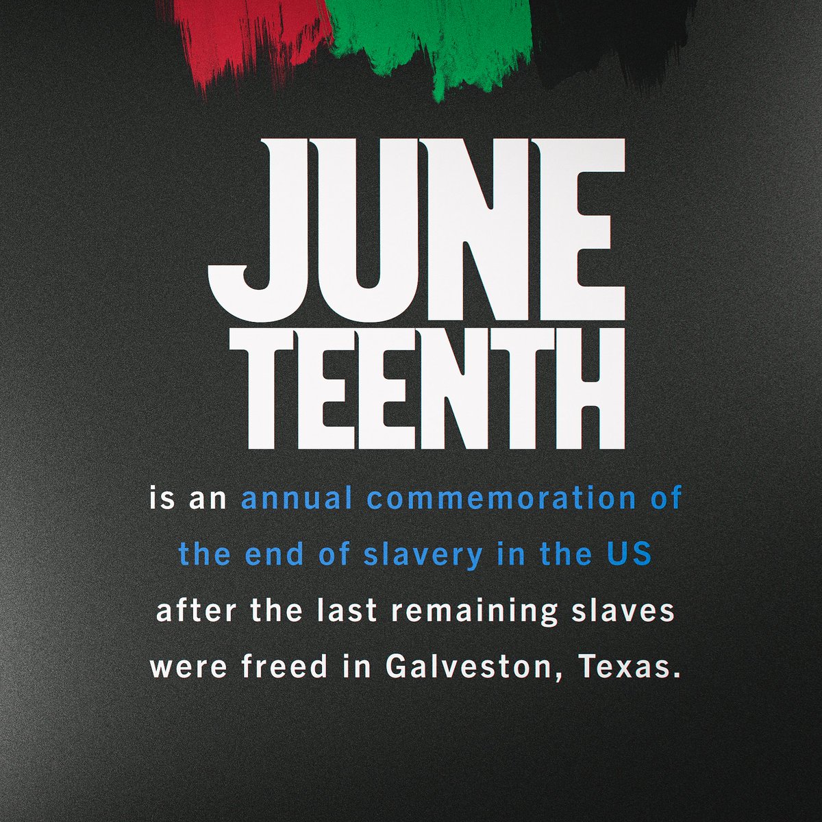 Happy Juneteenth! Juneteenth commemorates African-American freedom and emphasizes education and excellence.