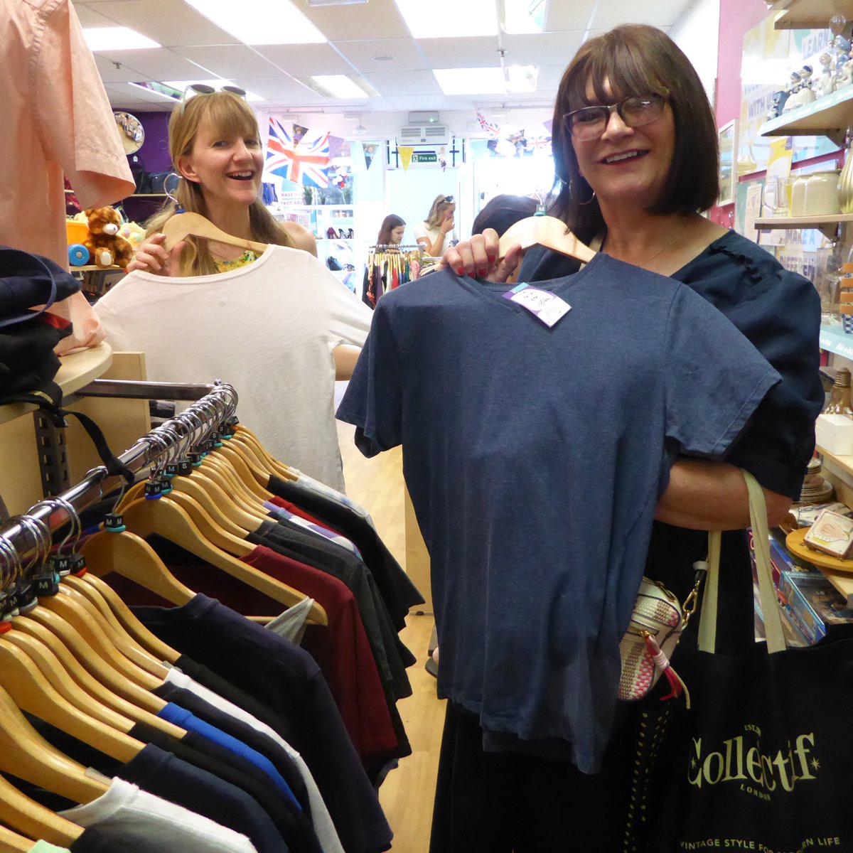 The Arts Team Charity Shop expedition - searching for pre-loved garments to brand for our up-coming Greenart Year!