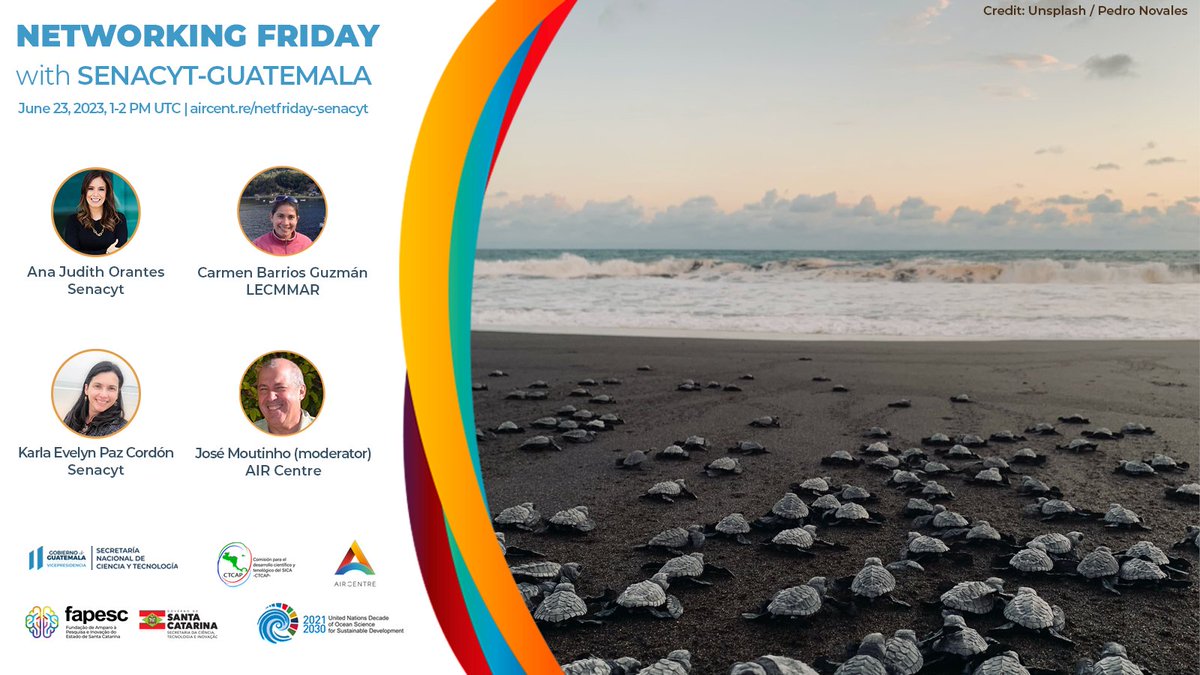 AIRCentre_org's tweet image. FRIDAY, June 23, 2023, 1-2 PM UTC, Networking Friday with @senacytgt - mailchi.mp/aircentre/sena… - Secretary Ana Chan Orantes, Karla Evelyn Paz Cordón, and Carmen Barrios Guzmán. More info here: aircent.re/netfriday-sena… #netfridays