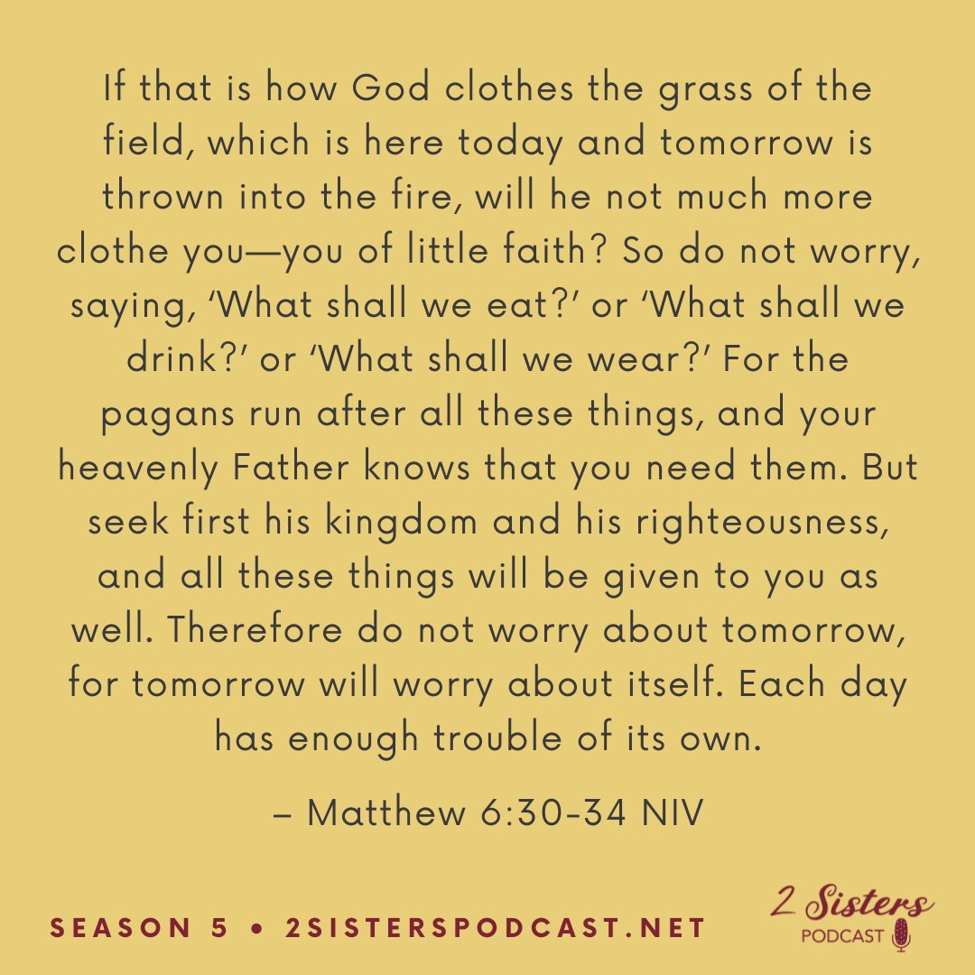 Don't worry seems like an easier said than done kind of statement.

What if we BELIEVE in God's Word that HE WILL actually take care of our needs.

It WILL eliminate worry & stress.
#Scriptureoftheday #nostress #anxietyfree #noworries #Jesussaves #faithoverfear #faith #faithtalk