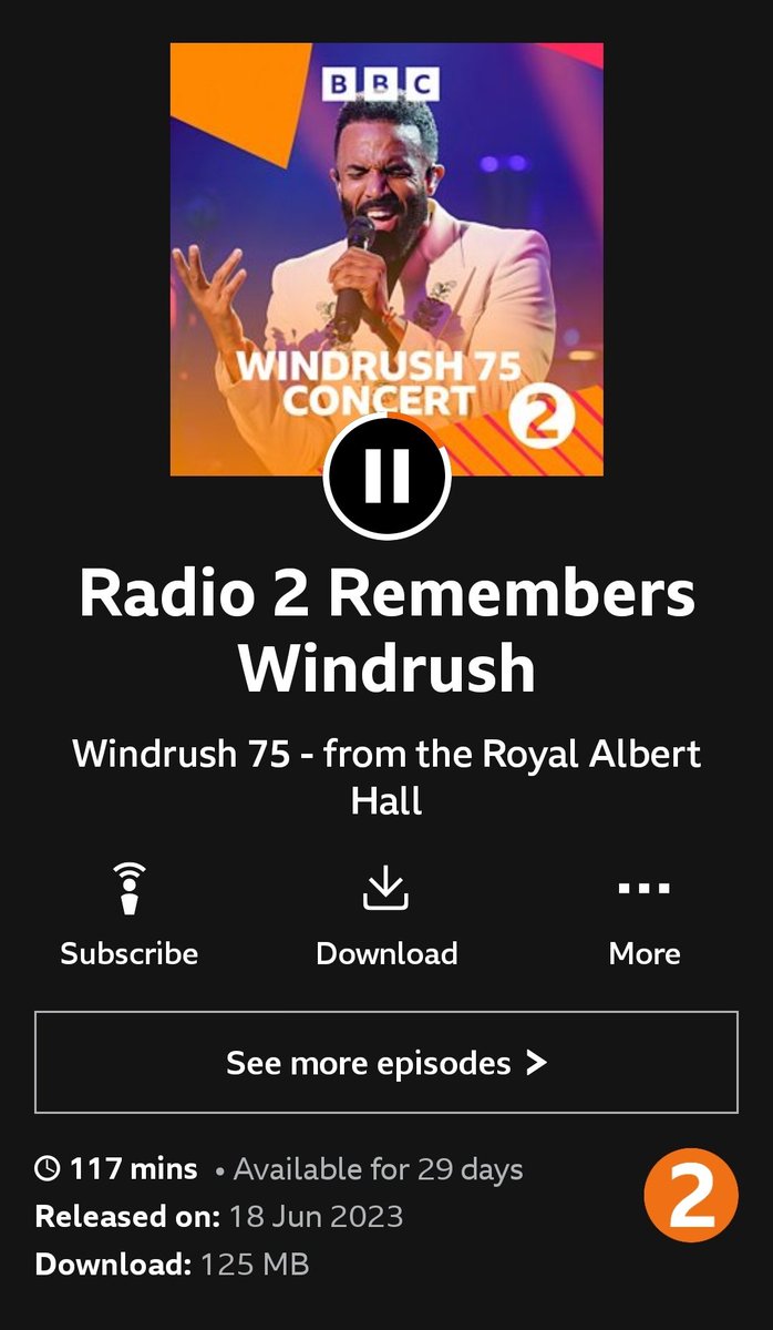 I'm killing time listening to this show, which aired yesterday. I'm waiting for one of my favourites @HakBaker ... Great show highlighting the music influence Windrush has had on British culture over the past 75 years.

#BBCRadio2 #Windrush75 #WindrushBaby #WorldsEndFM