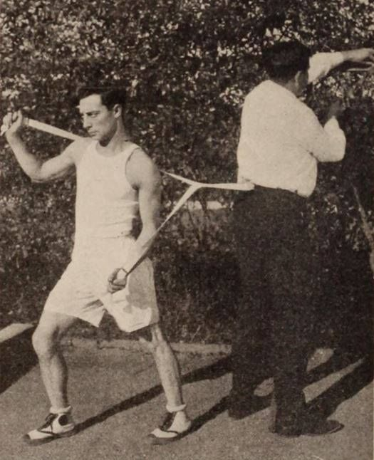 #BusterKeaton getting in some #Calisthenics.