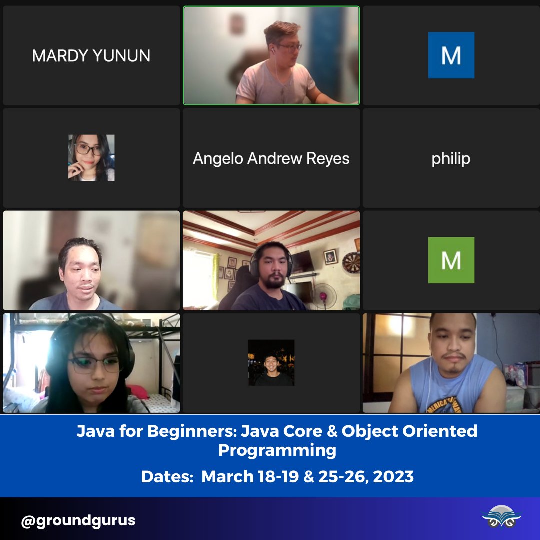 groundgurus's tweet image. Just learned about "Java Core & Object Oriented Programmin” last March 2023
Join our next quarter’s set of learning once again 😄
we will post it once again..
Welcome 3rd quarter of the year!!!
#java #javacore #core #oop #objectorientedprogramming #programming #training
