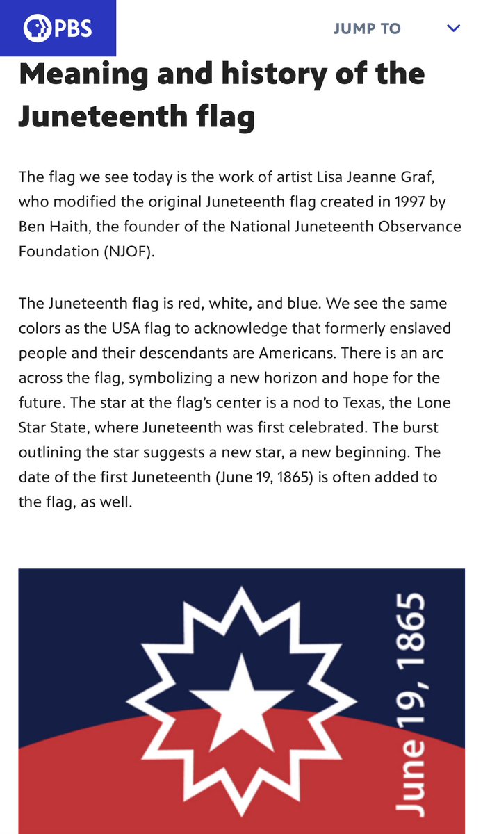 Honoring #Juneteenth2023 today!  pbs.org/articles/learn…