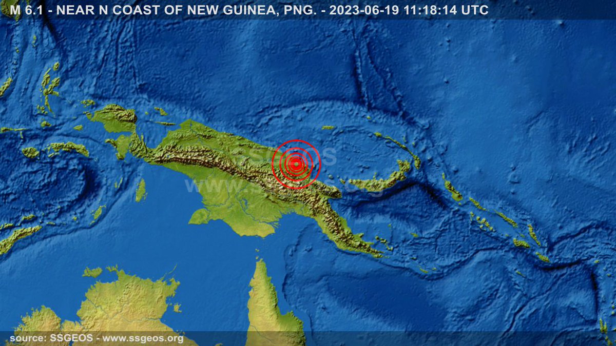 #earthquake M 6.1 - NEAR N COAST OF NEW GUINEA, PNG. - 2023-06-19 11:18:14 UTC