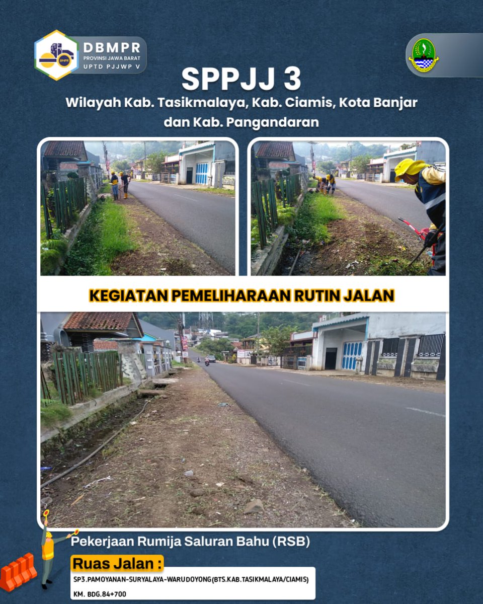 bimalima_jabar's tweet photo. Malam #SobatBima5
Berikut Pekerjaan Rumija Saluran Bahu Oleh SPPJJ 3 Kab. Tasikmalaya, Kab. Ciamis, Kota Banjar dan Kab. Pangandaran.

@ridwankamil 
#dbmprjuara https://t.co/G4LxTq2xWI